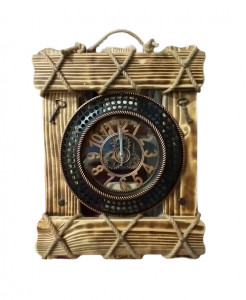 Ceas decorativ rustic din lemn