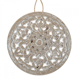 Decoratiune de Perete din Lemn Sculptat Model Floare