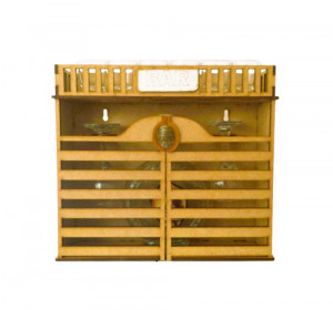 Suport lemn Minibar cu o sticla si 2 + 6 pahare