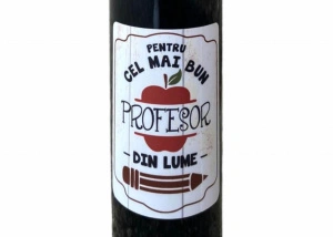 Vin personalizat in cutie lemn Pentru cel mai buna profesor