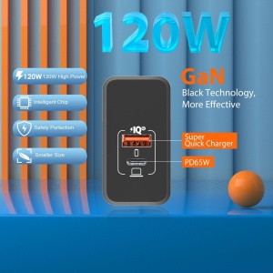 120W GaN Fast Charger color options black and white