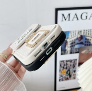 Stylish perfume bottle shaped case with glitter rhinestones
