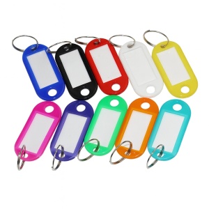 Plastic Key Tags with Split Ring – Assorted Colors