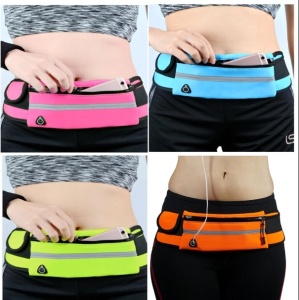 Close-up of moisture-resistant fabric on running waist bag