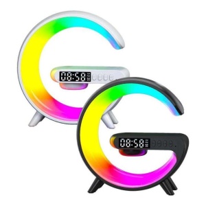 Wireless Charger Night Light LED Lamp, Bluetooth Speaker & Clock