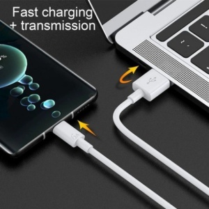 66W 6A Type-C Fast Charging Cable – 1 m and 2 m white version