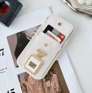 Elegant rhinestone perfume bottle iPhone cover back view