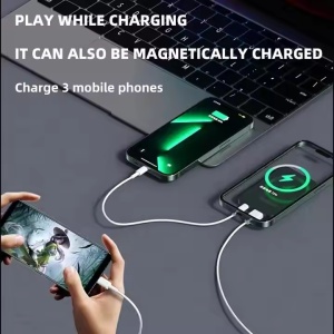 Compact 5000mAh power bank with 15W magnetic wireless charging – SKYSEIDO