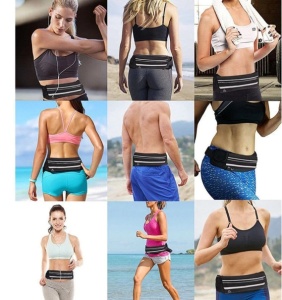 Waist pack loaded with phone and cards, secure fit during travel