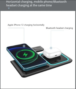 X455 charging phone, smartwatch and earbuds at once