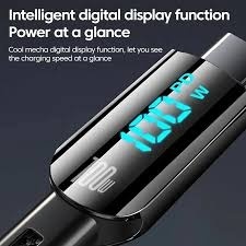 "Close-up of PD-Type-C cable digital power display from Skyseido"