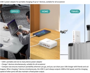 "Sleek desktop fast charging station with GaN design"