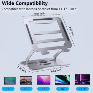 Laptop stand unfolded showing heatsink ventilation holes