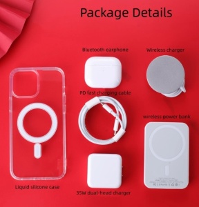 Magnetic iPhone case and 15 W wireless charging pad in white