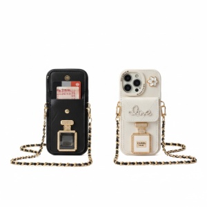 Luxury Rhinestone Perfume Bottle Mirror Mobile Phone Case for iPhone