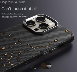 Edge view showing slim protective bezel around iPhone