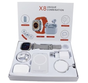 X8 Smartwatch with Earphone Pro & USB-C Power Adapter