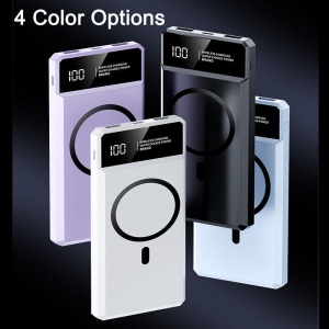 SKYSEIDO magnetic wireless power bank 20000mAh with LED display and USB-C fast charging port