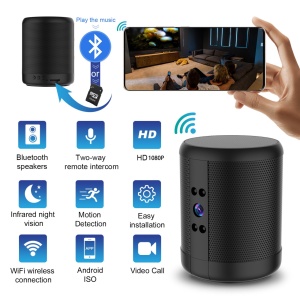 Mini 4K Home Security Camera & Bluetooth Speaker