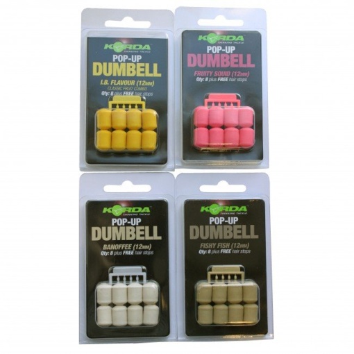 Dumbell Artificial Pop-Up Korda 12mm 8buc cu Opritoare