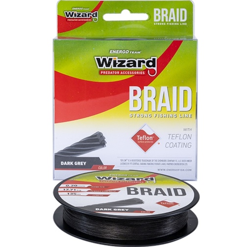 Fir Textil Teflonat Wizard Braid Dark Grey 135m