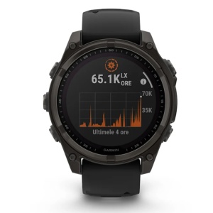 Ceas Garmin Fenix 8 Solar Sapphire Carbon Grey Titanium Black 47mm