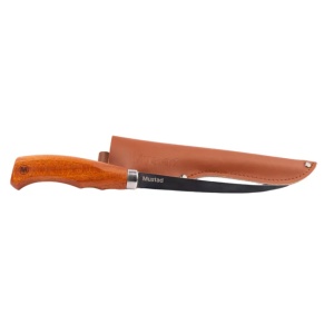 Cutit de Filetat Mustad Lama Teflonata 15.2cm cu Teaca Piele