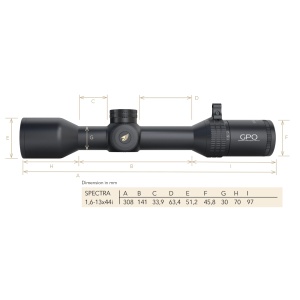 Luneta Spectra GPO Tip M 8x 1.6-13x44i G4i Fiber Rail Black