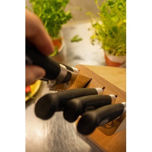 Suport Set 5 Cutite Profesionale Bucatarie cu Suport din Lemn pentru pescuit - Fisela