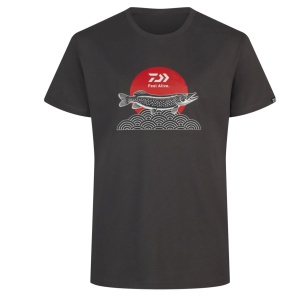 Tricou Pescuit Daiwa Japan Pike Charcoal
