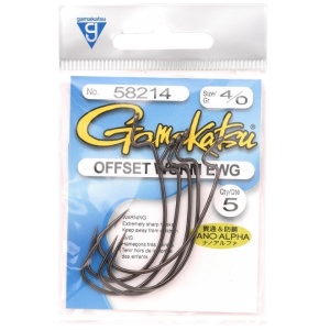 Carlig Gamakatsu Carlige Worm Offset EWG Nano Alpha 6buc pentru pescuit - Fisela