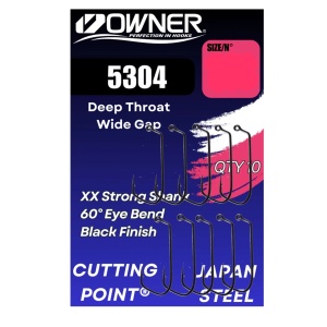 Carlig Owner Carlige Jig 15304 Deep Throat Wide Gape 5buc pentru pescuit - Fisela