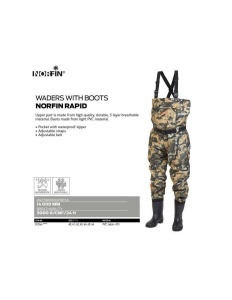 Cizme Pescuit Piept Waders Camuflaj Norfin Rapid 41 - Img 1