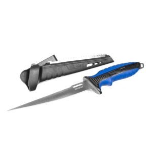 Cutit de Filetat Mustad Lama Polisata 17.8cm cu Teaca - Fisela