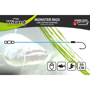Carlig Forfac Montura Somn Wizard Carlig Specimen Mono 8/0 50cm pentru pescuit - Fisela