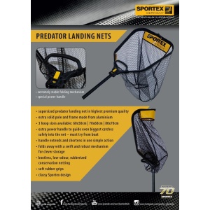 Minciog Stiuca Plasa Cauciucata Sportex Pliabil Cap 80x70cm pentru pescuit - Fisela
