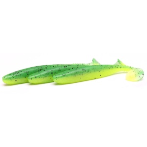 Shad Daiwa D Fin UV Chartreuse Tiger 10.2cm 7buc - echipament pentru pescuit - Fisela