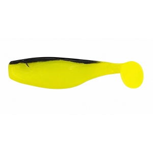 Shad Manns 10cm Galben Fluo Spate Negru 4buc