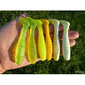 Shad Manns Swimmin Grub Y Yellow Galben 11cm 4buc - Img 2