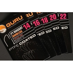 Carlig Guru Carlige Oblete F1 Maggot Barbless pentru pescuit - Fisela