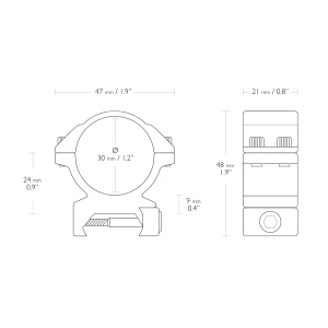 Inele Montaj Match Mount Medium Hawke 30mm Sina Weaver - Img 2