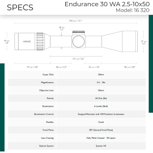 Luneta Hawke Endurance 30 WA 2.5-10×50 LR.DOT/IR/30MM