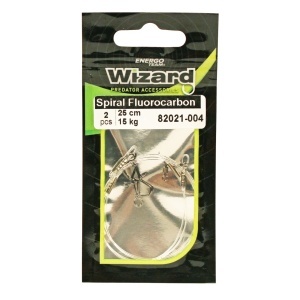 Struna Fluororcarbon Wizard Cu Agrafa Spirala 25cm - echipament pentru pescuit - Fisela