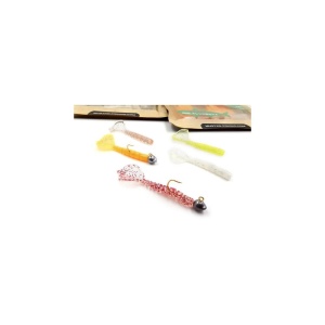 Vierme Mustad Aji Micro Hila Clear Rainbow Glitter 4.3cm 12+1buc - echipament pentru pescuit - Fisela