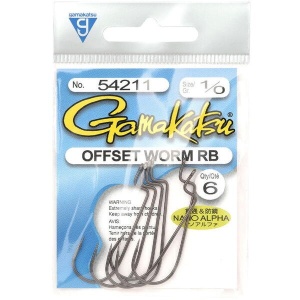 Carlig Gamakatsu Carlige Worm Offset RB Nano Alpha 6buc pentru pescuit - Fisela