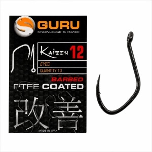 Carlige Guru Kaizen Eyed Hooks Barbed PTFE 10buc - Img 2