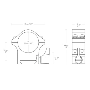 Inele Montaj Luneta 30mm Medium Hawke Sina Weaver - echipament pentru vanatoare - Fisela