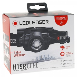 Lanterna Cap Led Lenser H15R Core Black 2500 Lumeni - echipament pentru pescuit - Fisela