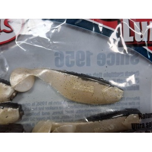 Shad Manns Alb Sidef Spate Negru Auriu PBBGG 8cm 4buc - echipament pentru pescuit - Fisela