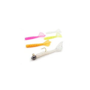 Vierme Mustad Aji Micro Hila Clear Silver Glitter 4.3cm 12+1buc - echipament pentru pescuit - Fisela
